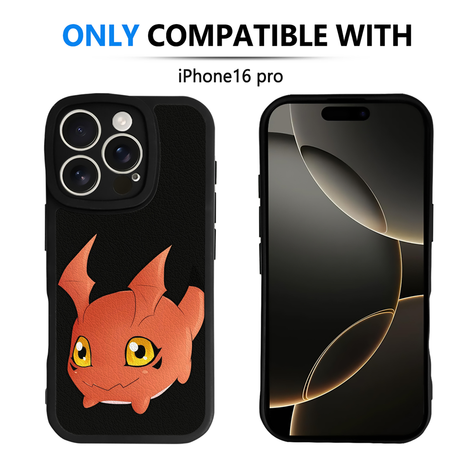 （画像用） Digimon デジタルモンスター/デジモン 【iPhone 16シリーズ対応】シリコンスマホケース（レザー調） 材質：シリコン